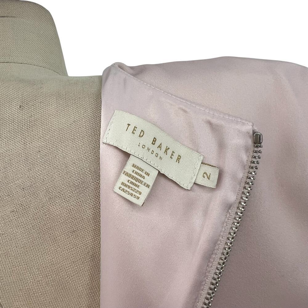 Ted Baker Haliey‎ Everglade Dress Pale Pink Floral Print Size 2 US 6 - Picture 14 of 15